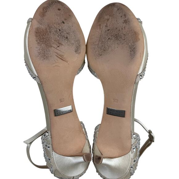 Badgley Mischka Gillian Embellished Ankle Strap Evening Shoe Size 8.5 - Picture 6 of 8